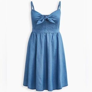 Torrid Skater Dress Blue Chambray  3X